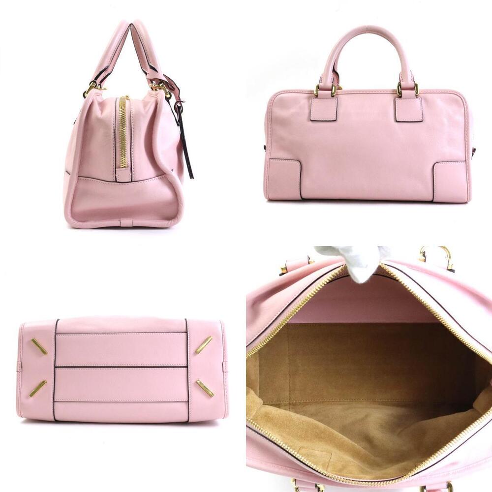 Loewe shoulder leather pink crossbody gold bag Amazona